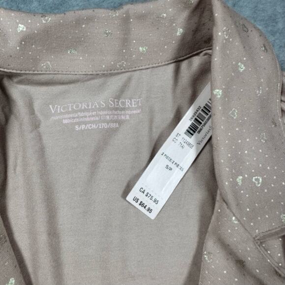 Victoria’s Secret Modal Short PJ Set Pink Hearts Valentines Small NWT - Picture 4 of 8